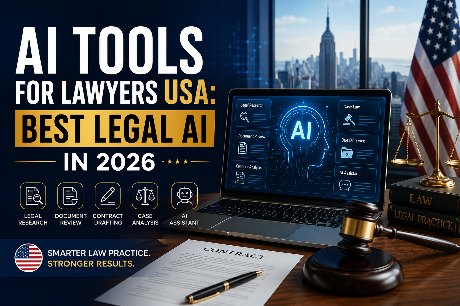 AI Tools for Lawyers USA for legal research, document review and law firm automation