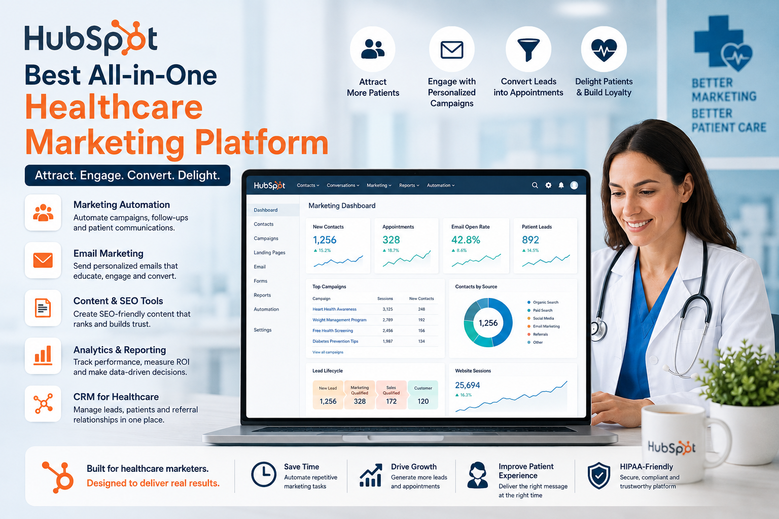 HubSpot — Best All-in-One Healthcare Marketing Platform desine frature image