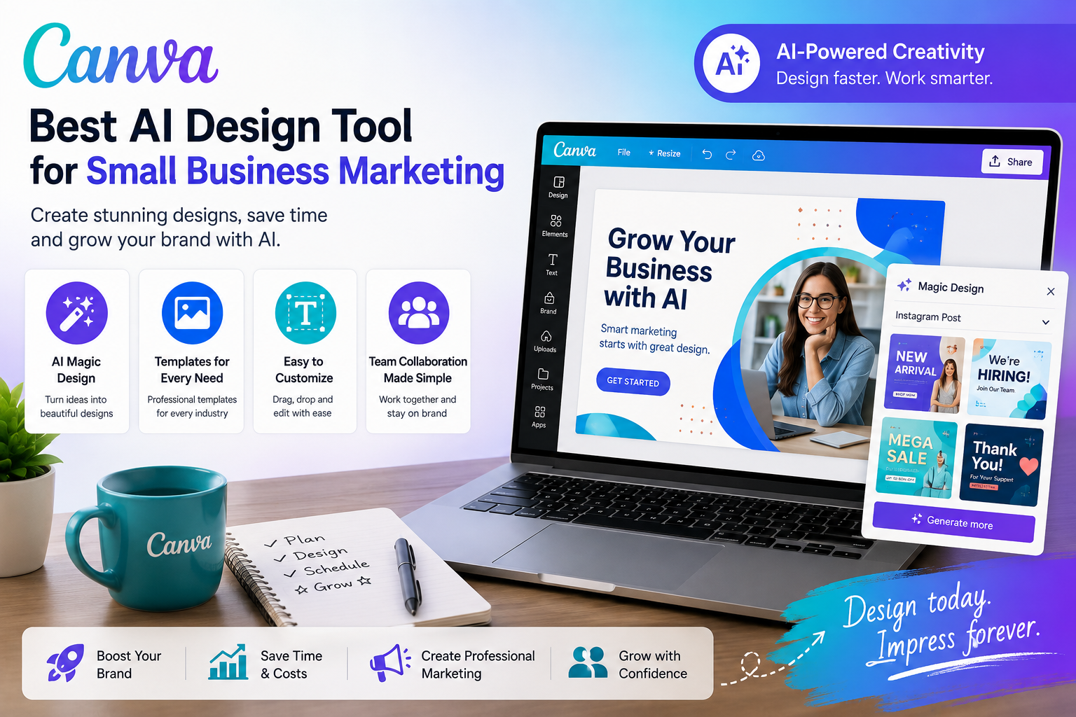 Canva — Best AI Design Tool for Small Business Marketing desine this image