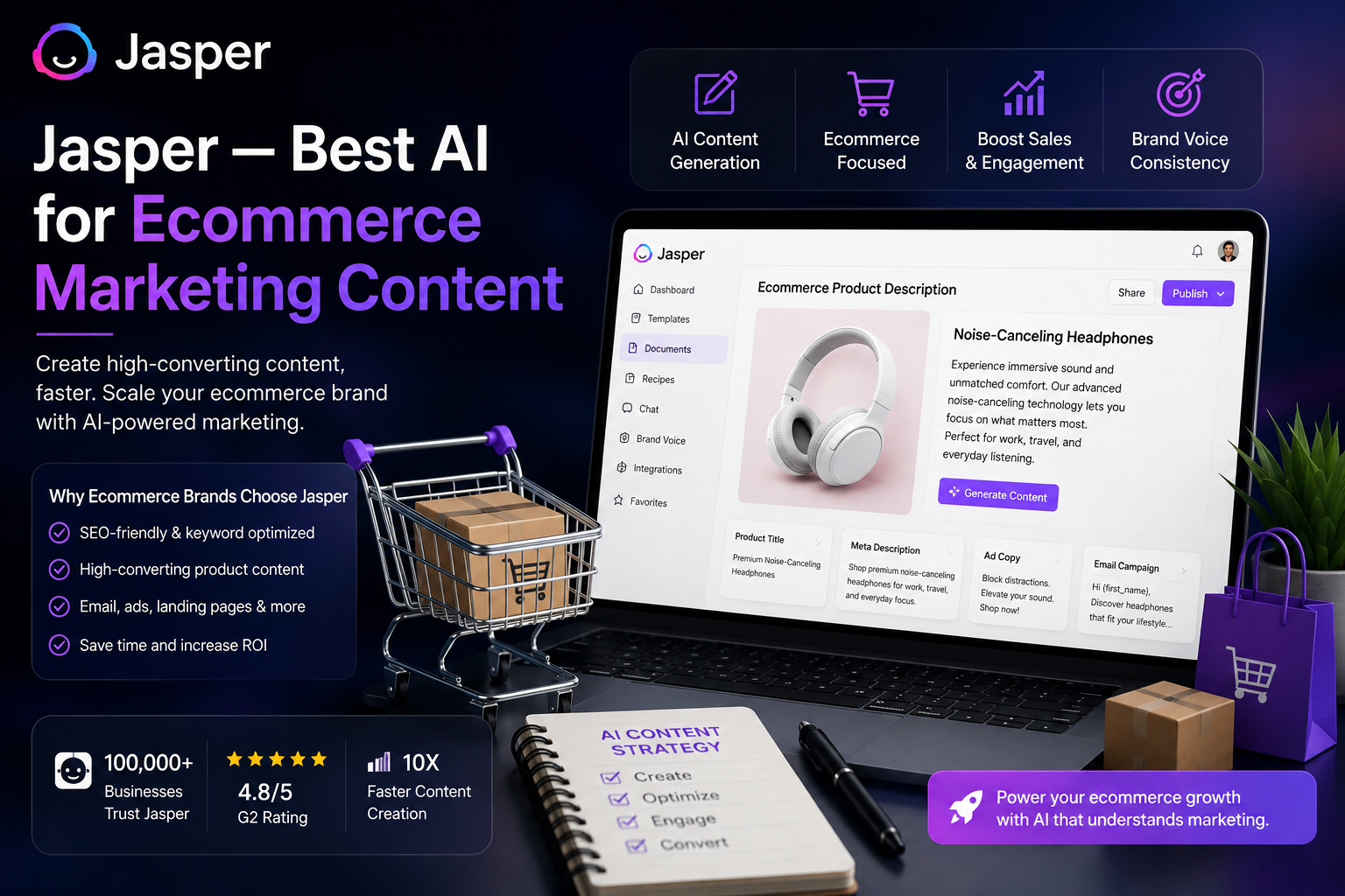 Jasper — Best AI for Ecommerce Marketing Content