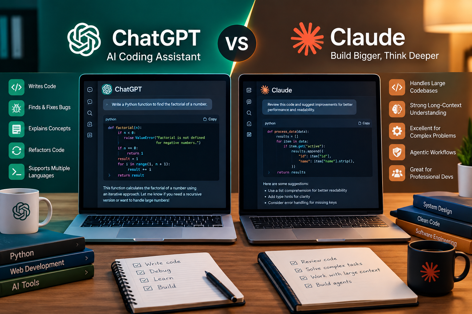 ChatGPT vs Claude for Coding
