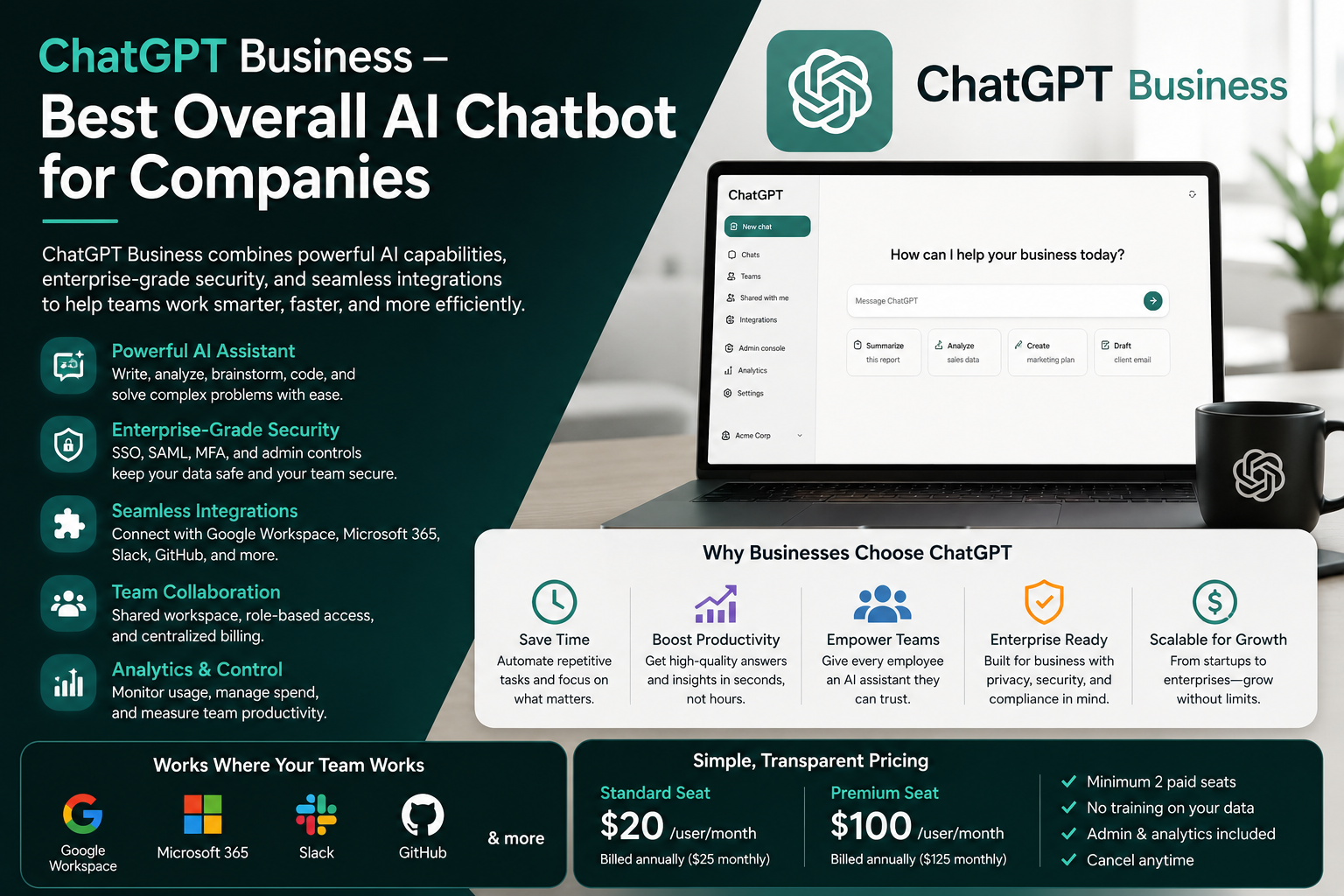 ChatGPT Business — Best Overall AI Chatbot for Companies