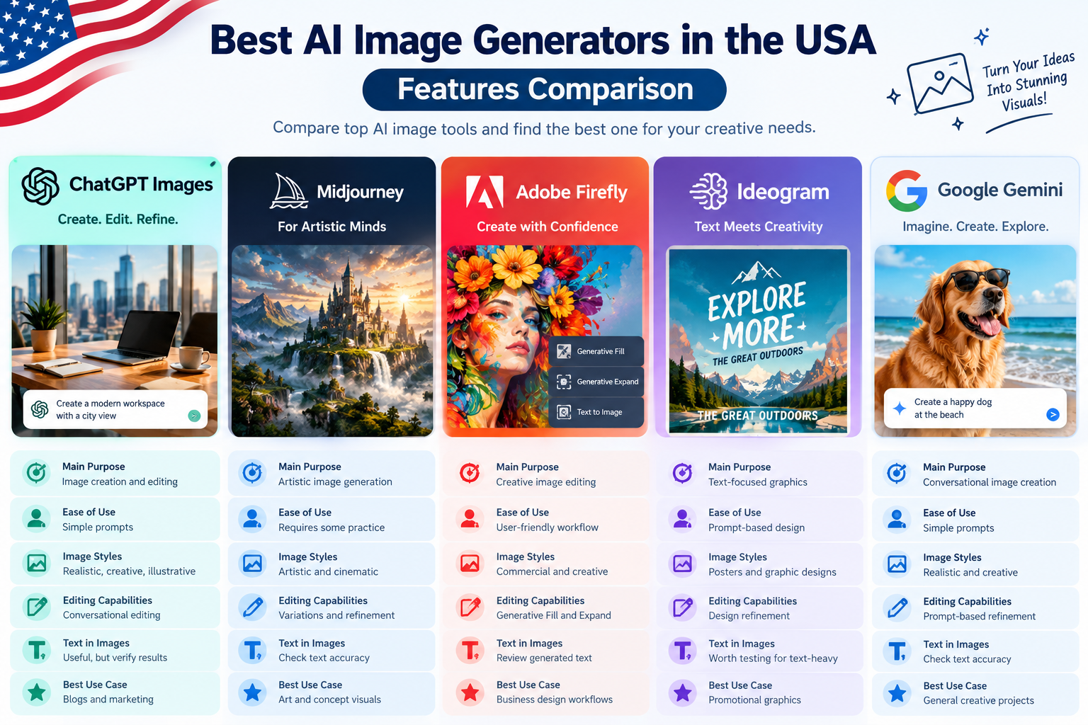 Best AI Image Generators in the USA: 